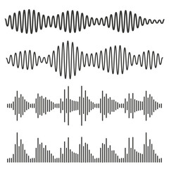Icon with sound waves set for medical design. Design element. Wave logo. Vector illustration.