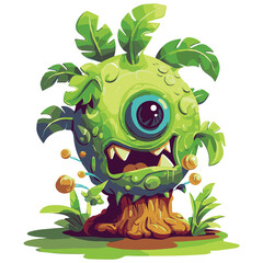 Green alien monster plant