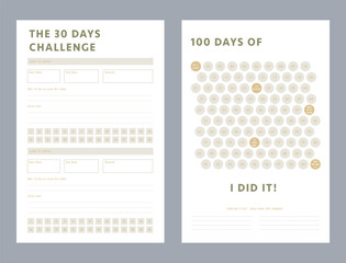 Habitmonth 30, 100days habit and Challenge planner. 