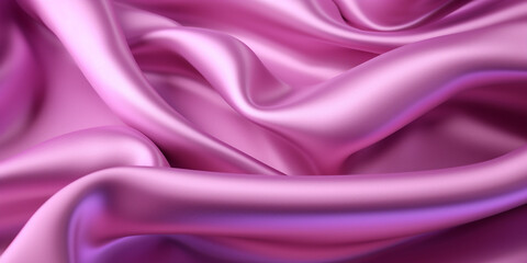 Soft magenta silk satin background, elegant wavy fold by generative AI tools