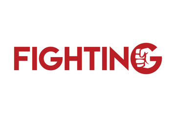 typography of FIGHTING word concept. Very suitable in various business purposes, also for icon, symbol and many more.