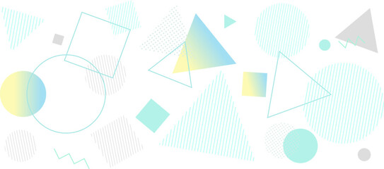 Fototapeta 夏をイメージした爽やかな幾何学模様の背景イラスト　ジオメトリック　グラデーション　メンフィス obraz