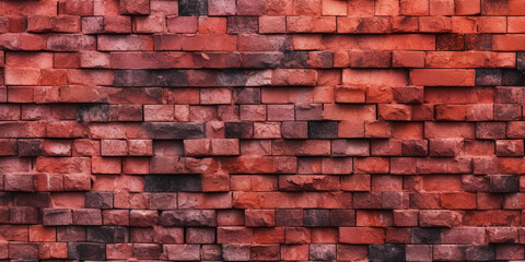 Red brick stone wall texture copy space background by generative AI tools