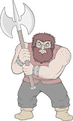 Barbarian man with big axe