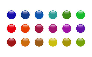 Set of colorful gradient round buttons for websites and apps