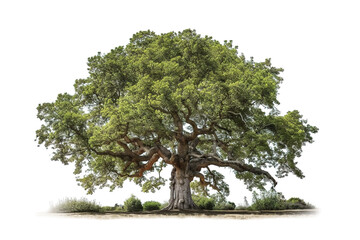 Fototapeta Image of big tree on a white background. illustration, generative AI. obraz
