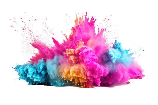 Explosion of colored powder isolated on background.