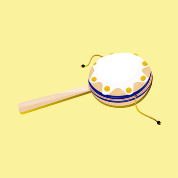 Rhythm and Color: The Enchantment of the Mexican Spinning Drum. Relive the magic of childhood with this Mexican Tamborin, a toy full of fun and joy. 