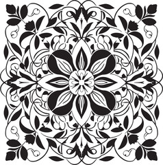 black and white floral pattern, mandala flower pattern, flower pattern isolated on white, flower pattern vector illustration