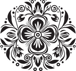 black and white floral pattern, mandala flower pattern, flower pattern isolated on white, flower pattern vector illustration