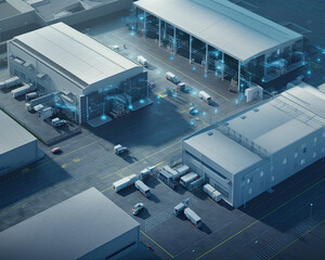 Fototapeta na wymiar A diagram of a logistic warehouse