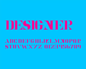 designer font set in vector format