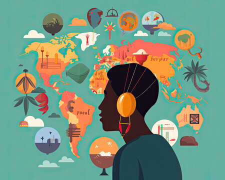 A person enjoying the music from all around the world