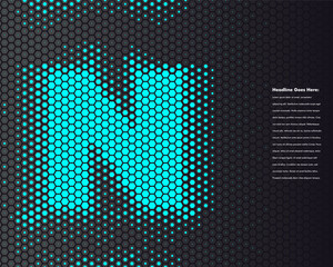 Digital space hexagon forming futuristic font set design - N