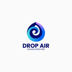 Vector Logo Illustration Drop Air Gradient Colorful Style.