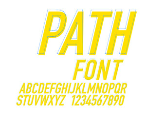 Naklejka na ściany i meble illustrator path designer font set - slanted version