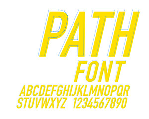 illustrator path designer font set - slanted version
