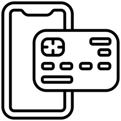 mobile payment outline icon