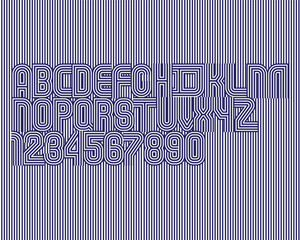 Line Illusion designer font set in vector format