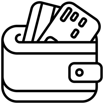 wallet with credit cards outline clip art preview