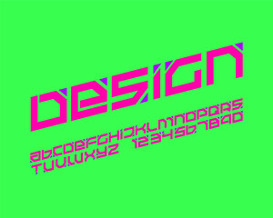 The Digital Designer font set - slanted version