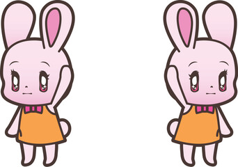 手を振るうさぎ