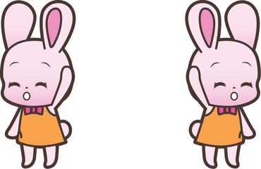手を振るうさぎ