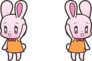 手を振るうさぎ