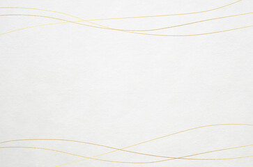 Abstract modern Japanese style background. Graceful golden wavy patterned Japanese washi paper texture background.