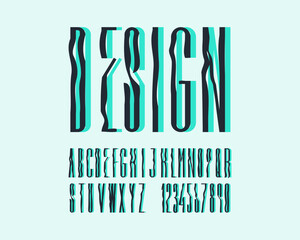 Abstract modern wave font set design