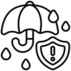 umbrella outline icon
