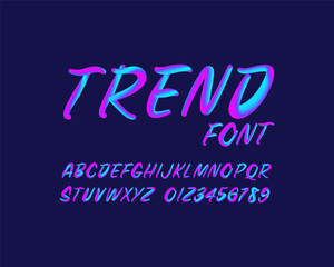 A trendy handwriting font set design