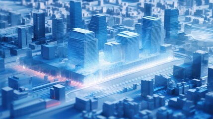 Obraz premium Abstract architectural background. Isometric buildings, buildings and infrastructure of the future city.