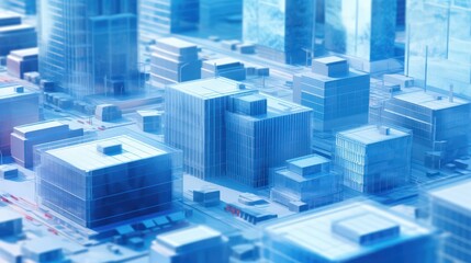 Abstract architectural background. Isometric buildings, buildings and infrastructure of the future city.