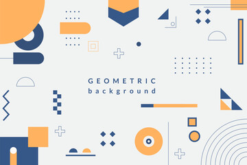 Modern abstract memphis geometric shapes background