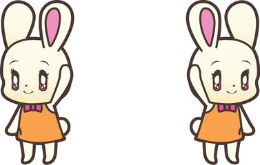 手を振るうさぎ