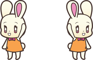手を振るうさぎ