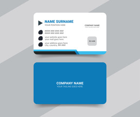Medical style business card design template with double-sided vector layout
