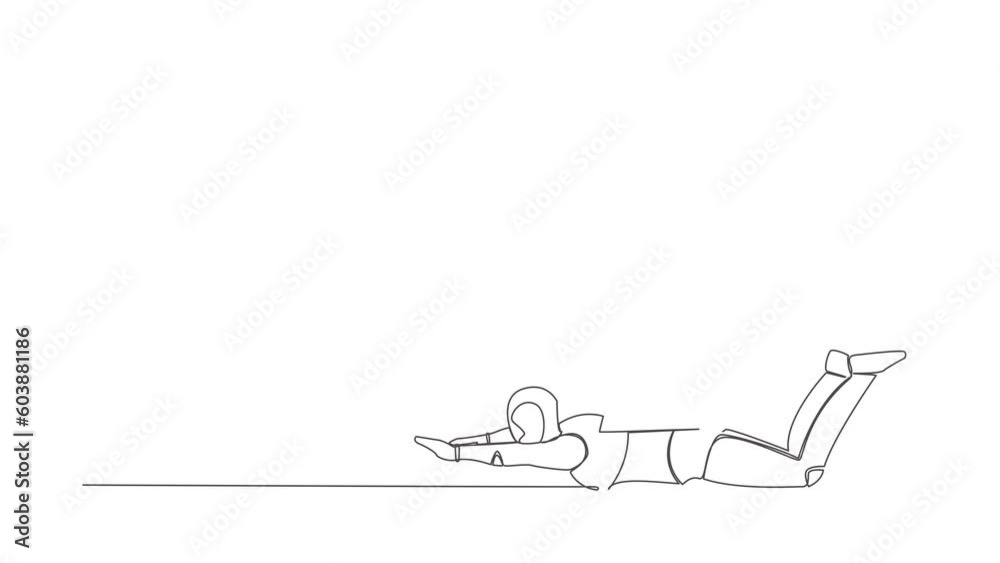Poster animated self drawing of continuous line draw robot under heavy trophy burden. robot fail to achieve