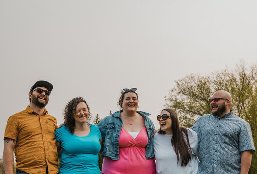 group of friends laughing
