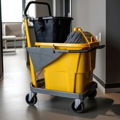 Deep Cleaning: Industrial Cleaning Cart for Heavy-Duty Tasks, generative ai