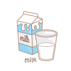 Alphabet M For Milk Vocabulary School Illustration Vector Clipart Cartoon