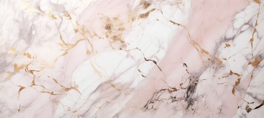 Luxury marble stone background. Soft white pink gold colors. Generative AI technology.