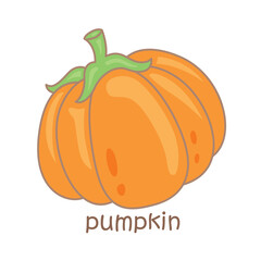 Alphabet P For Pumpkin Vocabulary School Illustration Vector Clipart Cartoon