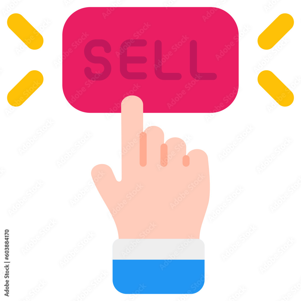 Poster sell button flat icon