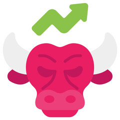 bull market flat icon