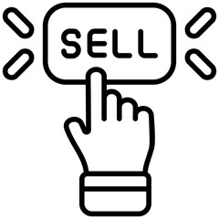 sell button outline icon