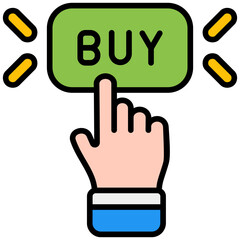 buy button outline color icon