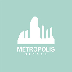 Cityscape Logo, Metropolis Skyline Design, City Building Vector, Icon Symbol Illustration