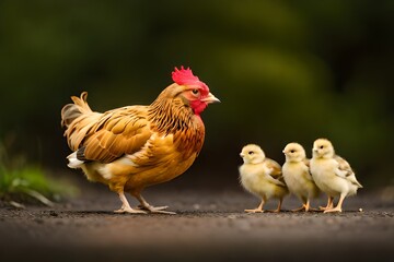 Fototapeta premium hen and chickens